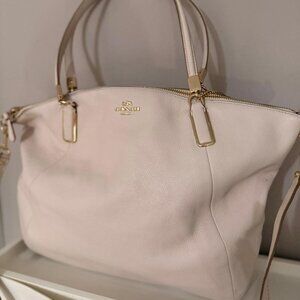 Coach Cream Crossbody Bag with Gold Accents